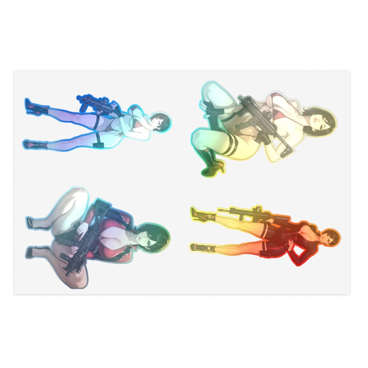 Crimson Spy Girl Holographic Sticker Sheet | Femme Fatale Vinyl Decal Pack