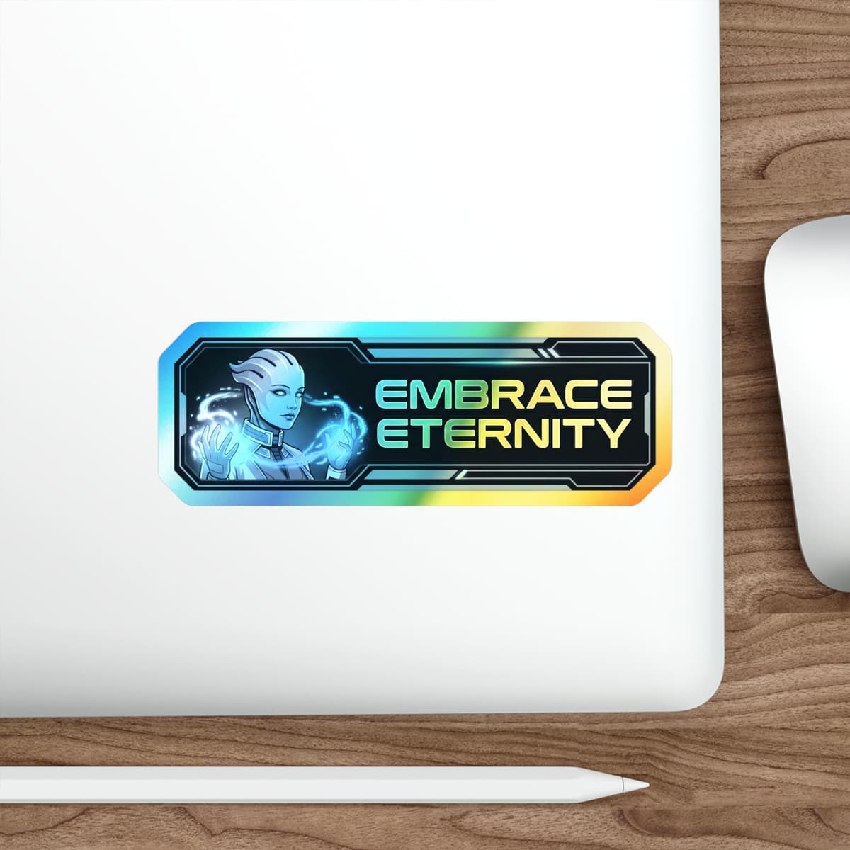 Embrace Eternity Holographic Sticker | Liara Asari Biotic Holo Decal Sci-Fi