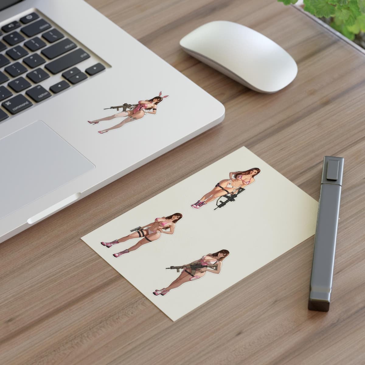 Bunny Pilot Holographic Sticker Sheet | Mech Gamer Girl Vinyl Decal Pack