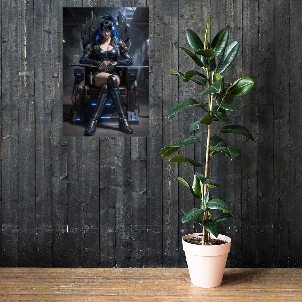 Neon Throne Sci-Fi Pin Up Poster