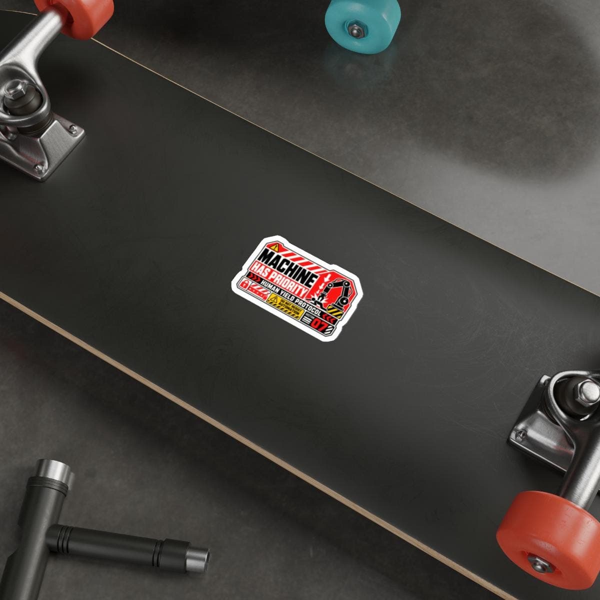 Machine Has Priority Sticker | Robot Warning Vinyl Decal