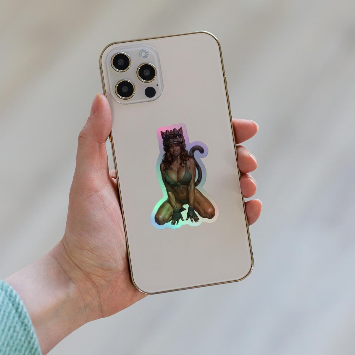 Autumn Catgirl Holographic stickers