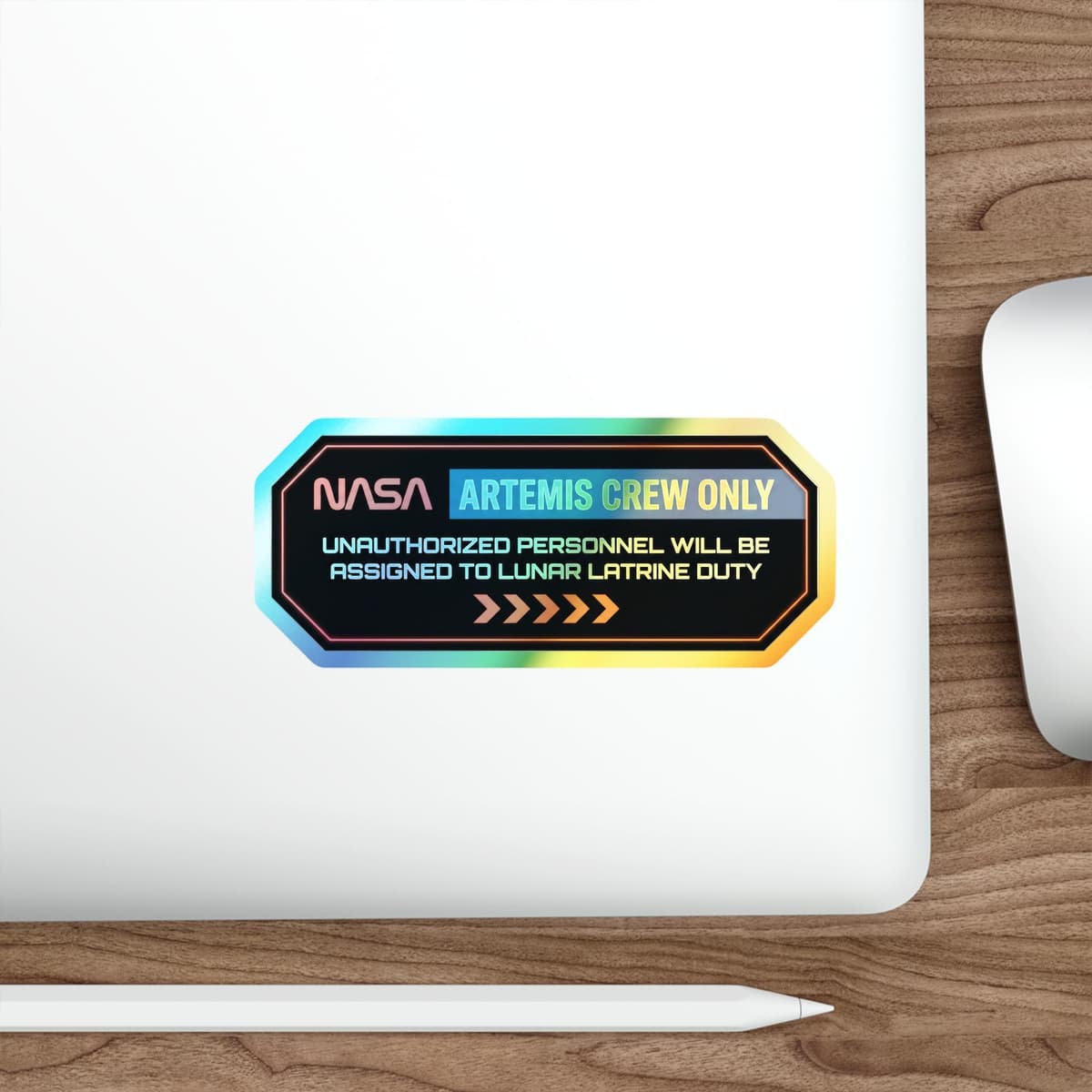 NASA Artemis Crew Only Holographic Sticker | Moon Mission Vinyl Decal