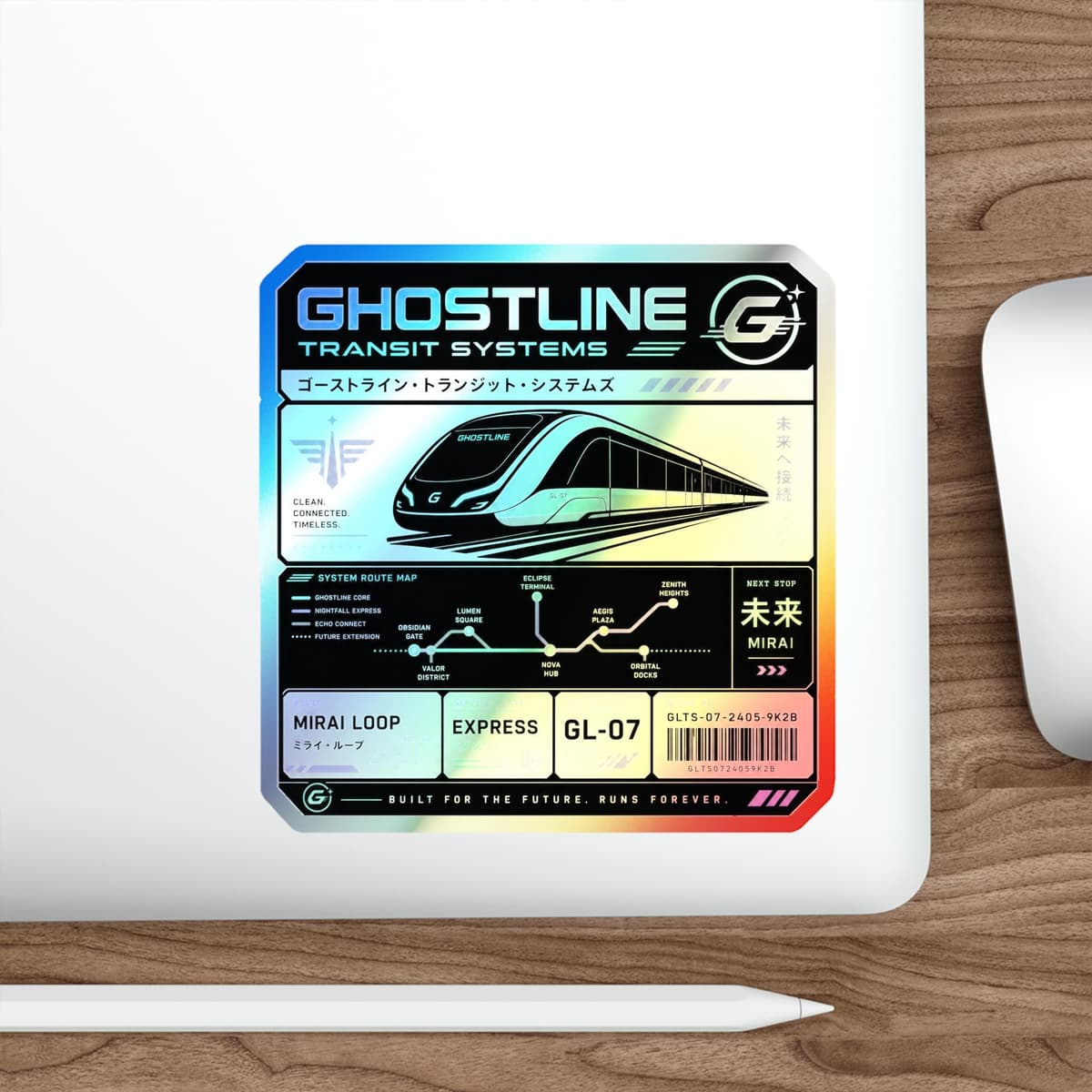 Ghostline Transit Systems Holographic Sticker