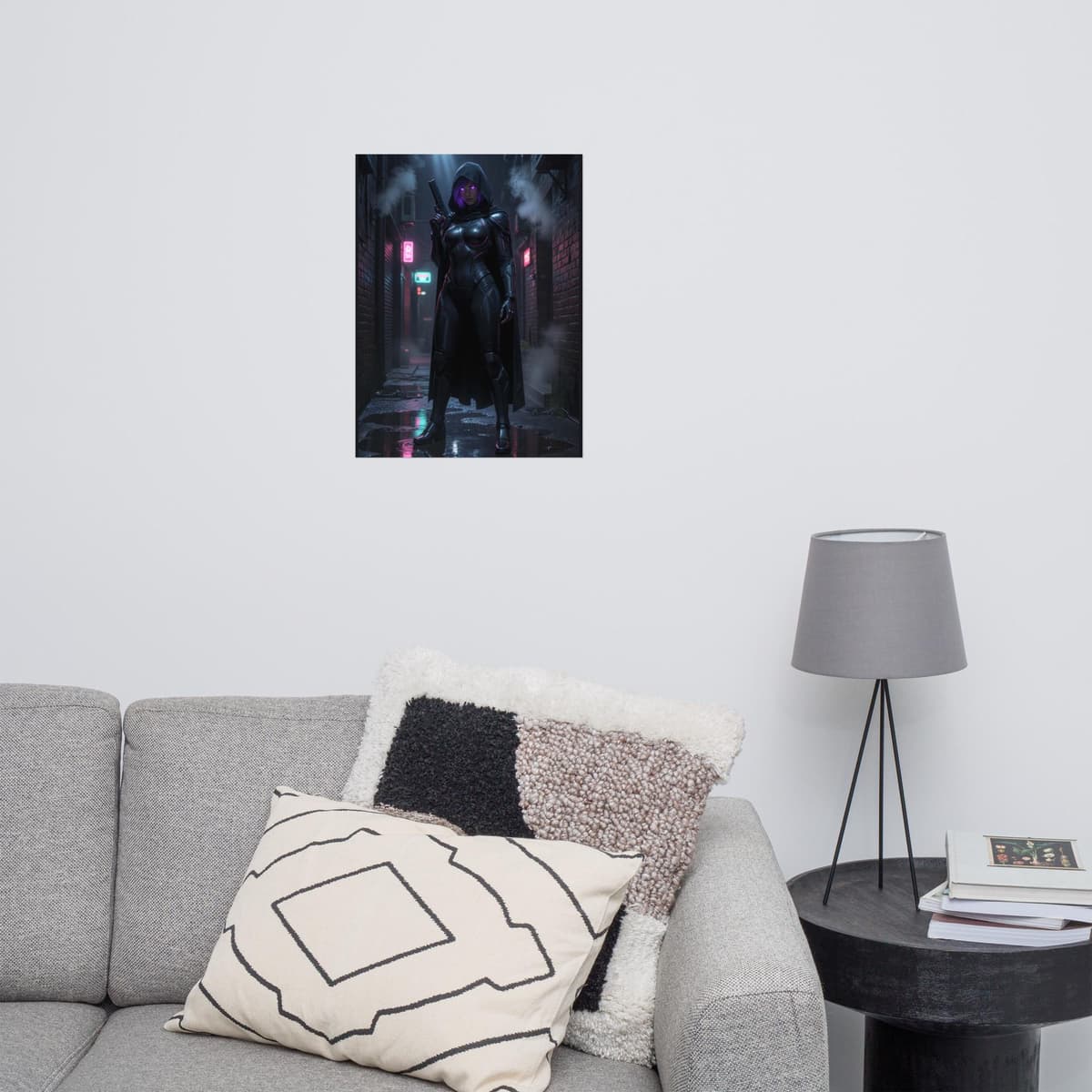 Cyberpunk Hooded Assassin Poster