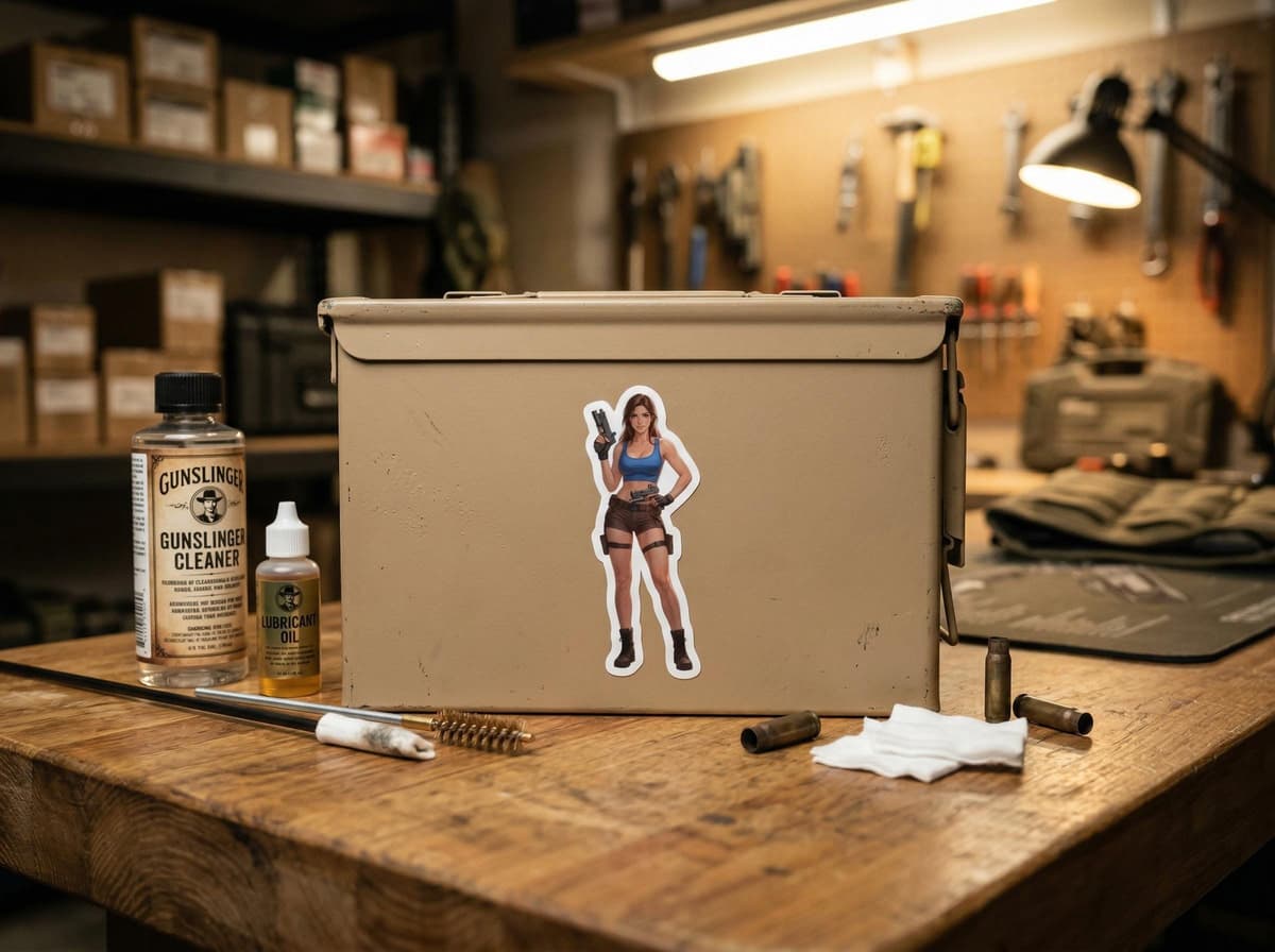 Treasure Hunter Dual Pistol Sticker | Adventure Girl Thigh Holster Vinyl Decal (Kiss Cut)