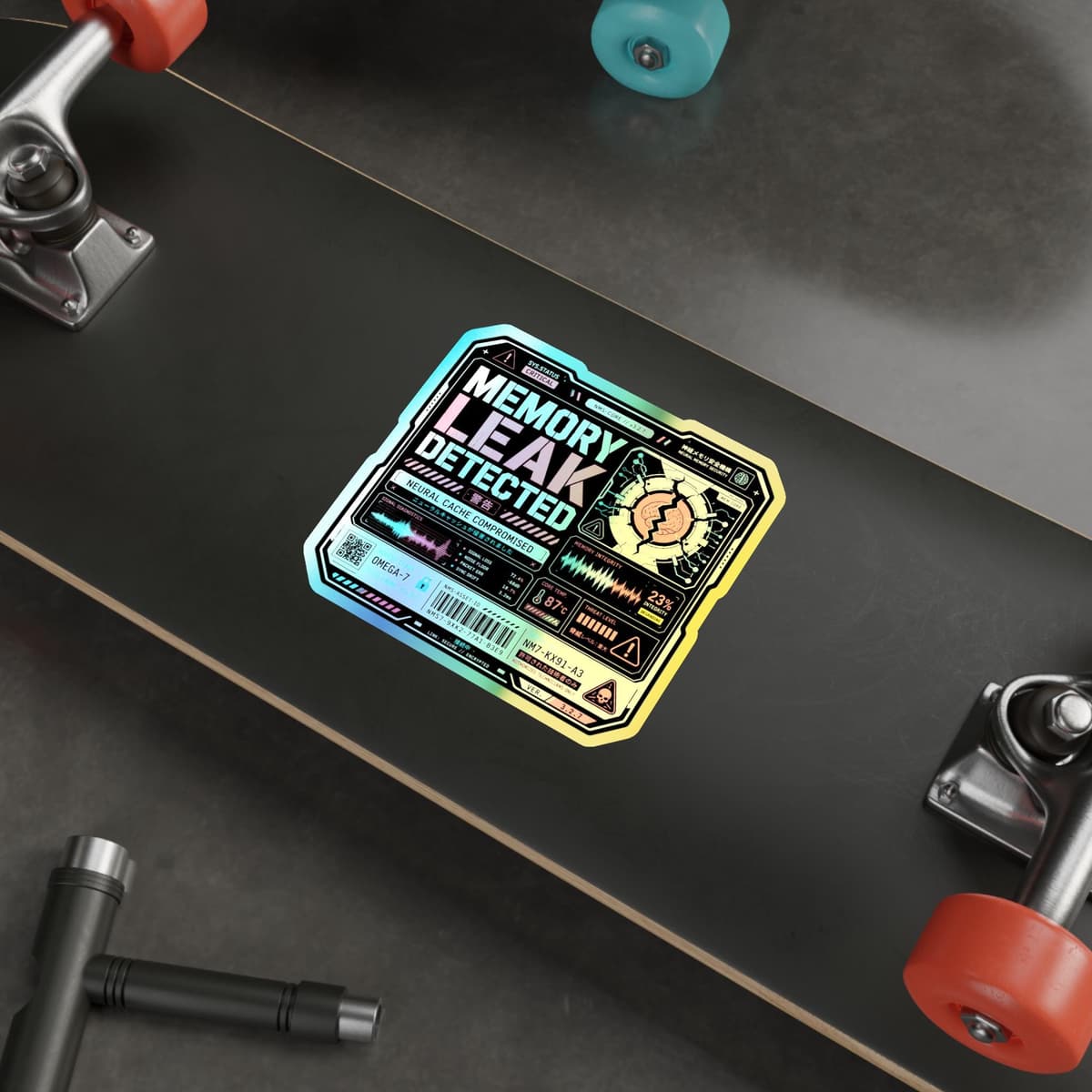 Memory Leak Detected Holographic Sticker | Programmer Warning Decal