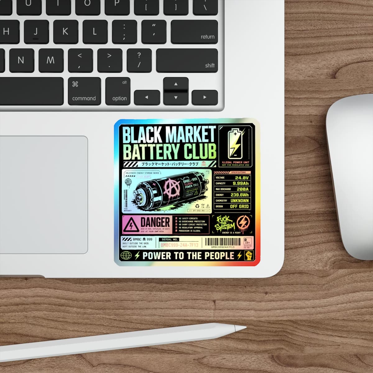 Black Market Battery Club Holographic Sticker
