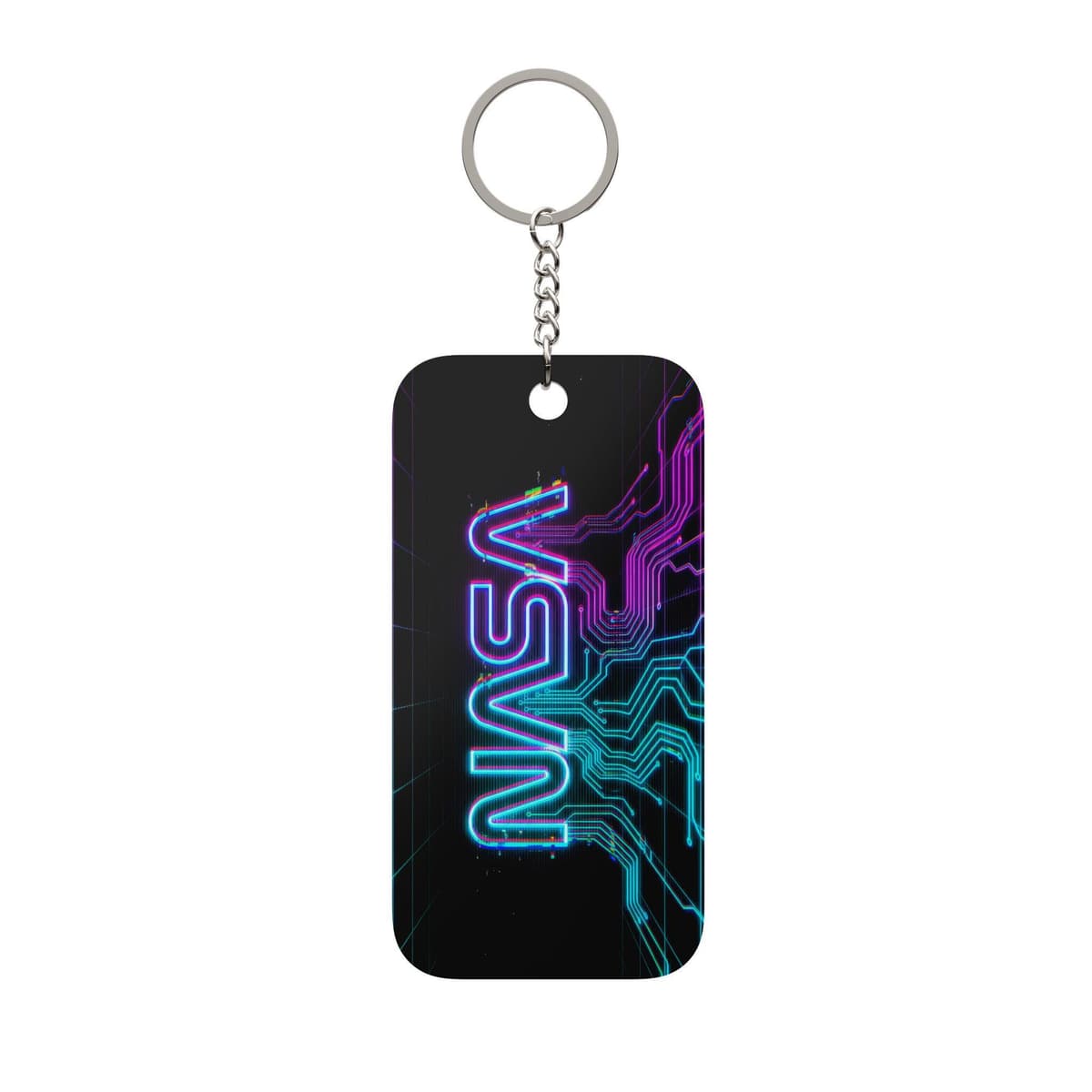 NASA Circuit Keychain | Neon Space Tech Acrylic Charm