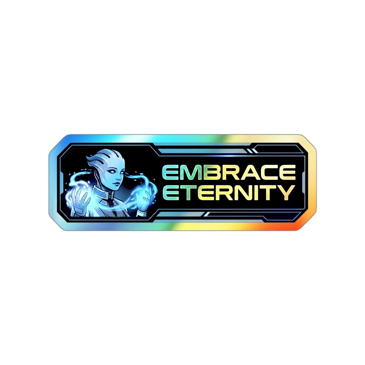 Embrace Eternity Holographic Sticker | Liara Asari Biotic Holo Decal Sci-Fi