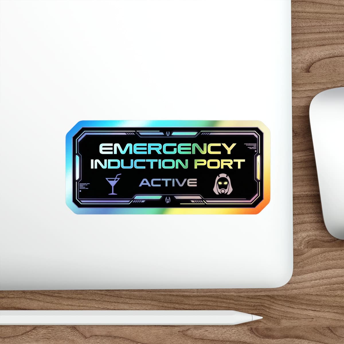 Emergency Induction Port Holographic Sticker | Tali Quarian Holo Decal Sci-Fi