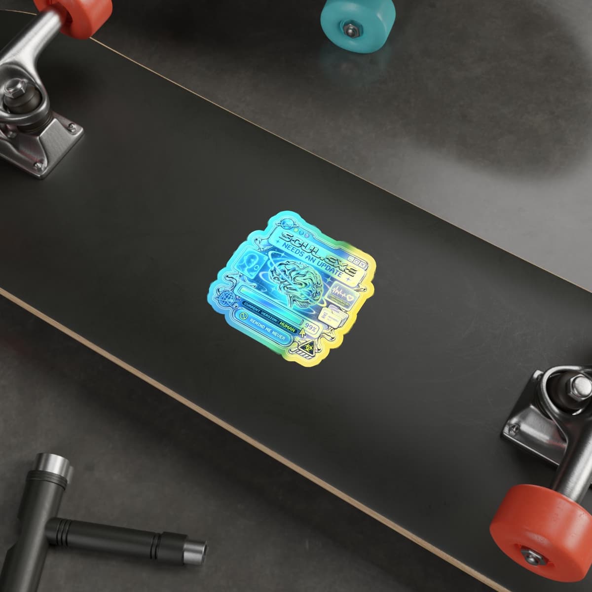 Soul.exe Needs an Update Holographic Sticker | Y2K Cyberpunk Decal