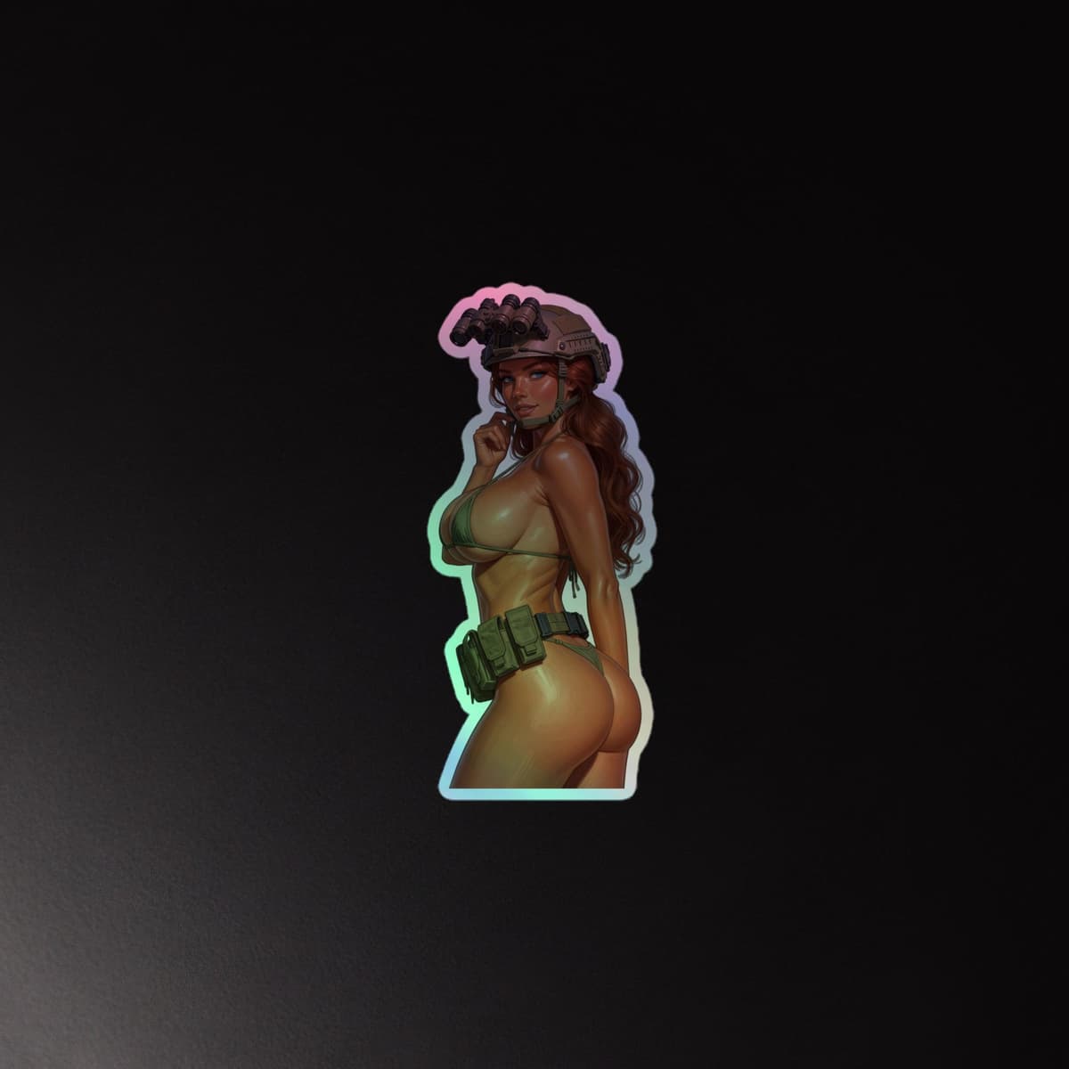 Tactical Girl Side Bikini Holographic stickers
