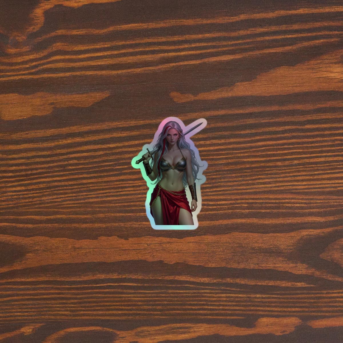 Elara Sword Waifu Sticker Holographic