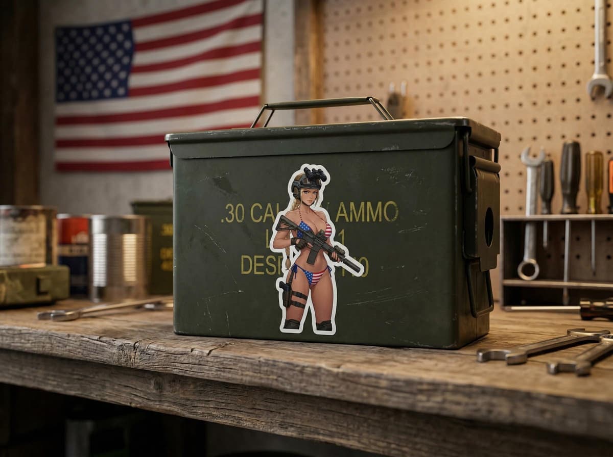 Valkyrie Patriot AR-15 Waifu Sticker | Tactical Gun Girl Vinyl Decal