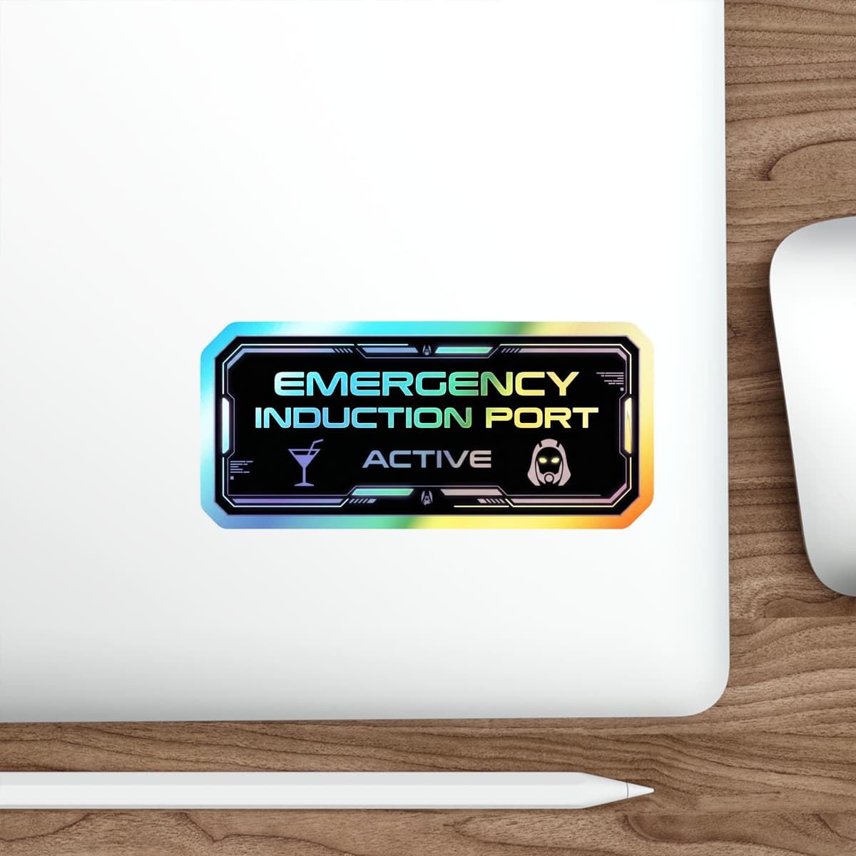 Emergency Induction Port Holographic Sticker | Tali Quarian Holo Decal Sci-Fi