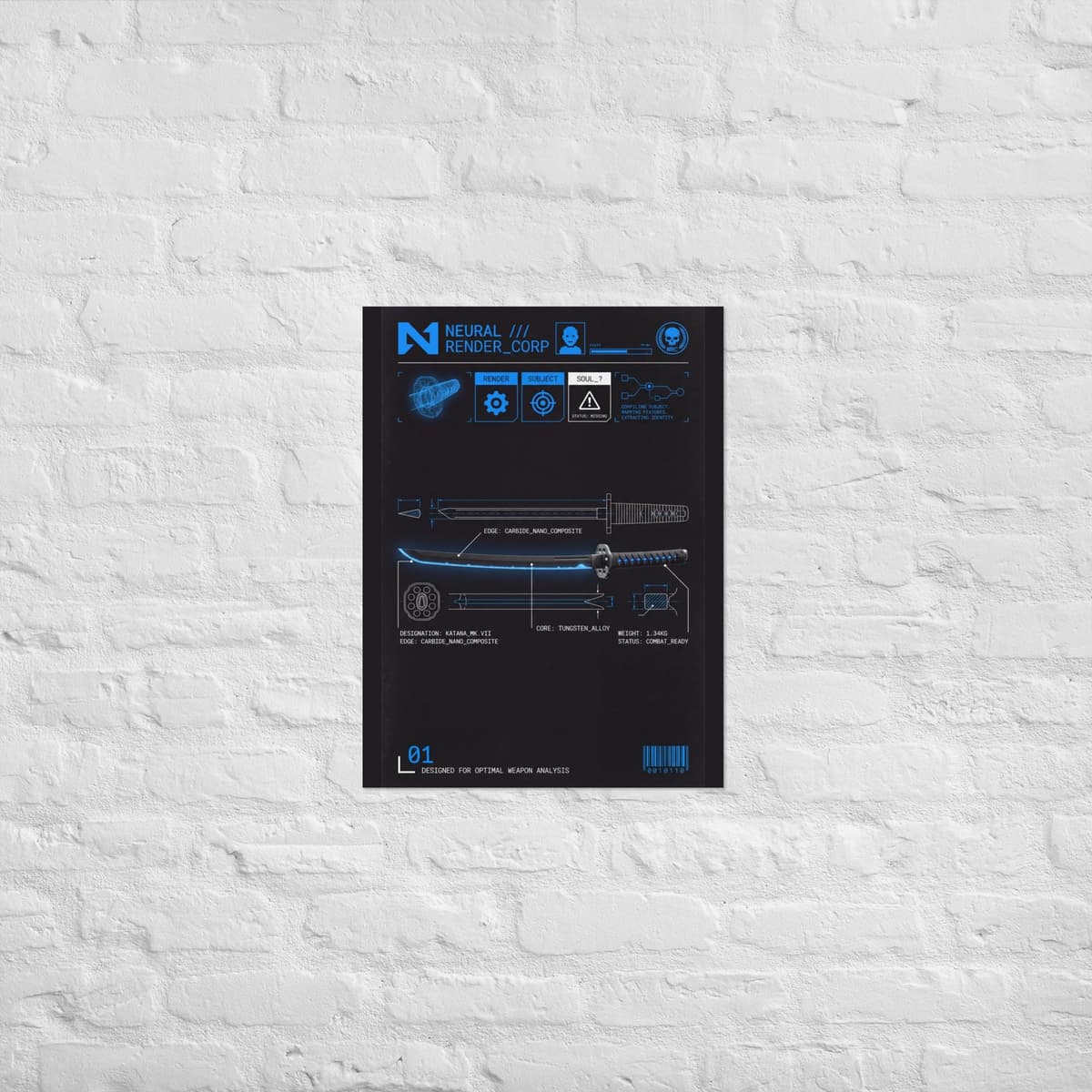 Katana Sci-Fi Diagram Poster