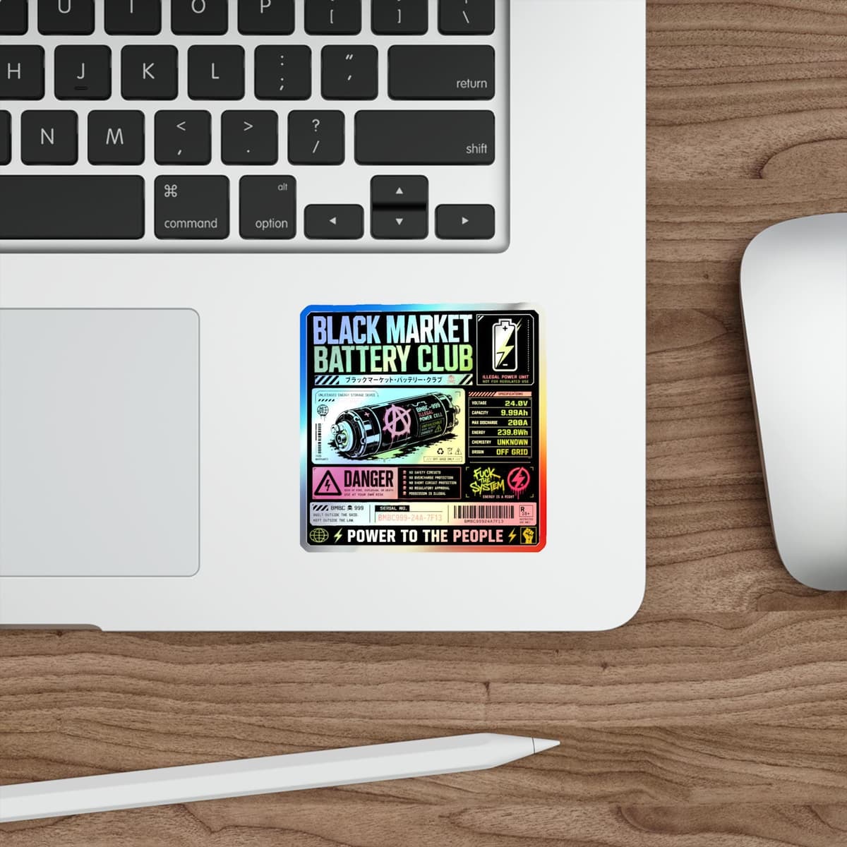 Black Market Battery Club Holographic Sticker