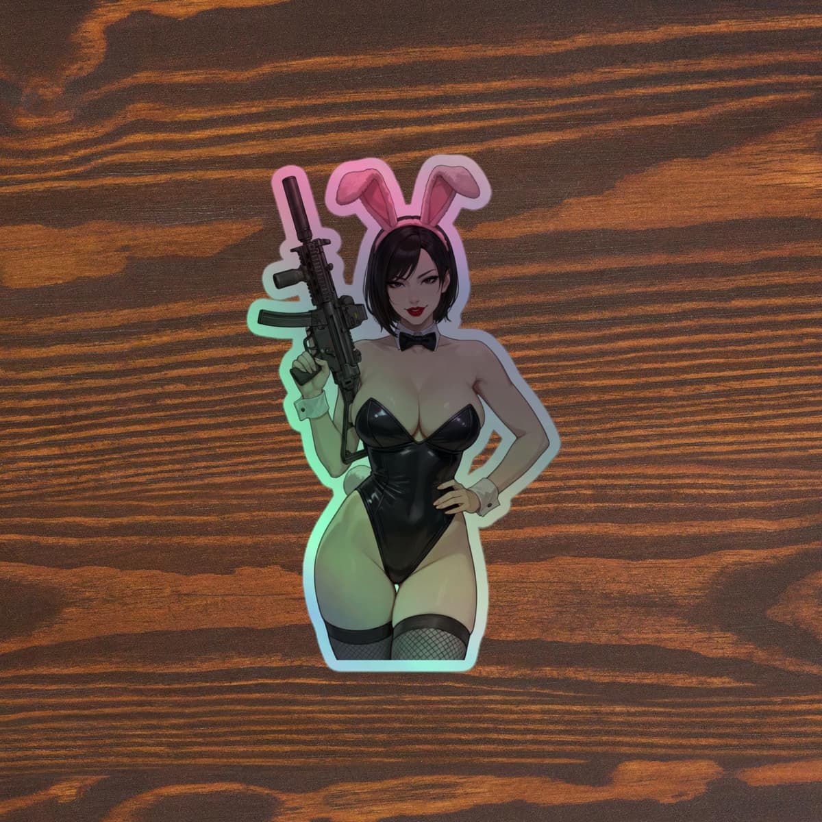 Crimson Bunny Holographic stickers