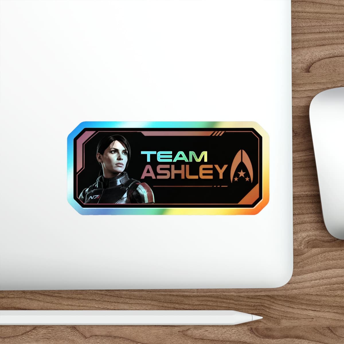 Team Ashley Holographic Sticker | N7 Squadmate Sci-Fi Vinyl Decal