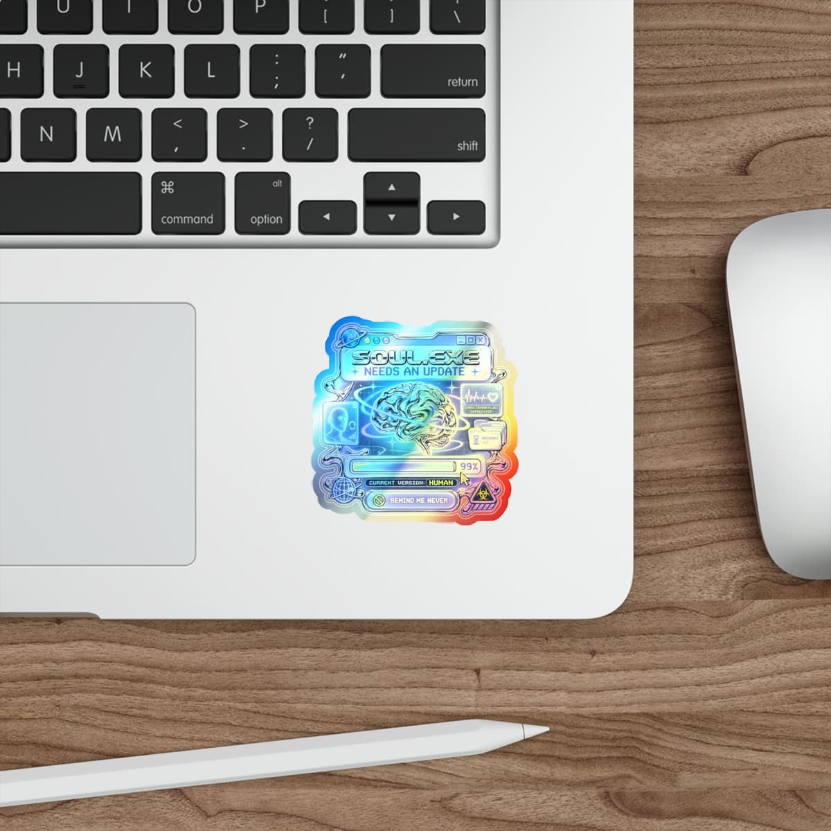Soul.exe Needs an Update Holographic Sticker | Y2K Cyberpunk Decal
