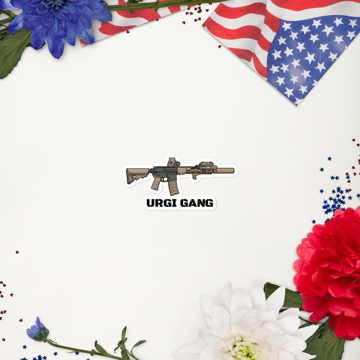 URGI Gang AR15 Gun Sticker | SOPMOD Block Tactical Rifle Vinyl Decal for Laptop & Range Bag