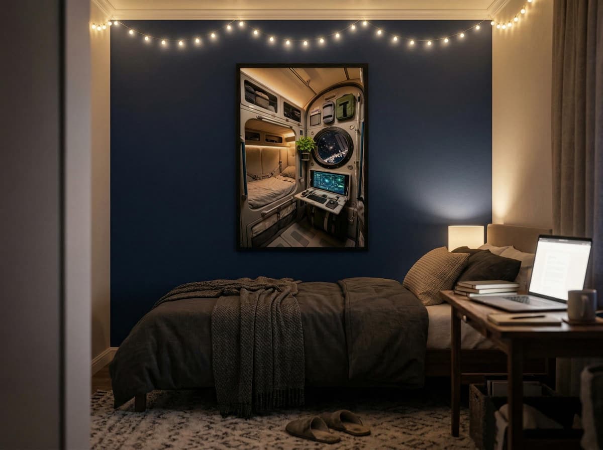 Astronaut Quarters Poster | Sci-Fi Space Bunk Room Wall Art (Enhanced Matte Print)