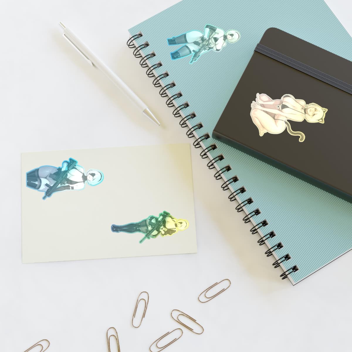 2B Holographic Sticker Sheet | Automata Anime Gaming Vinyl Decal Pack