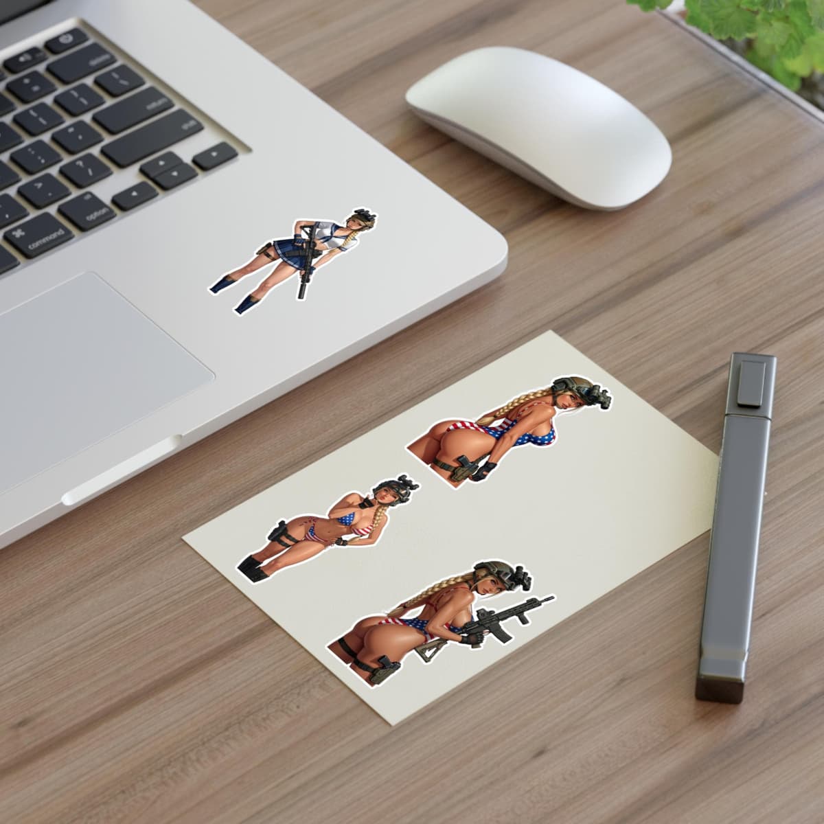 Valkyrie Patriot Holographic Sticker Sheet | Tactical Waifu Vinyl Decal Pack