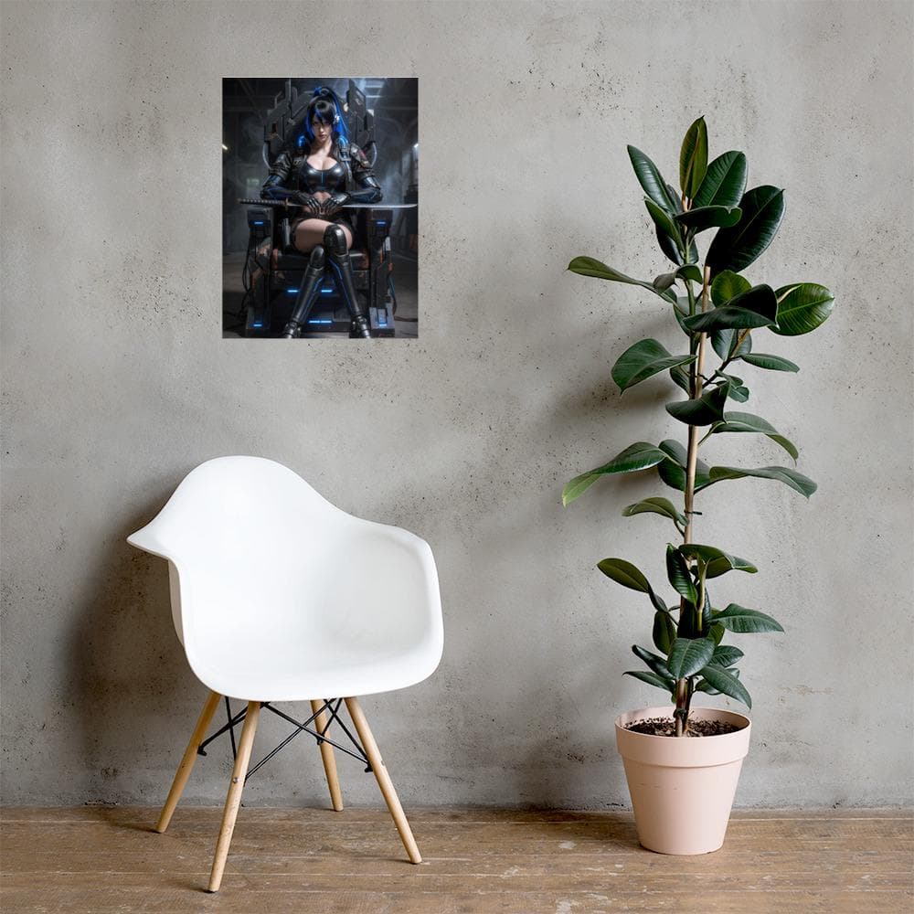 Neon Throne Sci-Fi Pin Up Poster