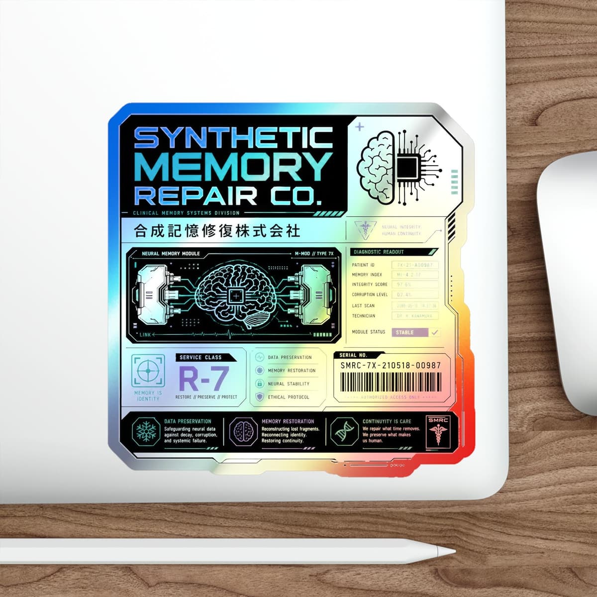 Synthetic Memory Repair Co Holographic Sticker