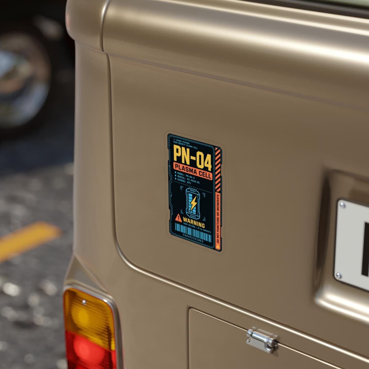PN-04 Plasma Cell Sci-Fi Equipment Tag Sticker | Cyberpunk Warning Decal