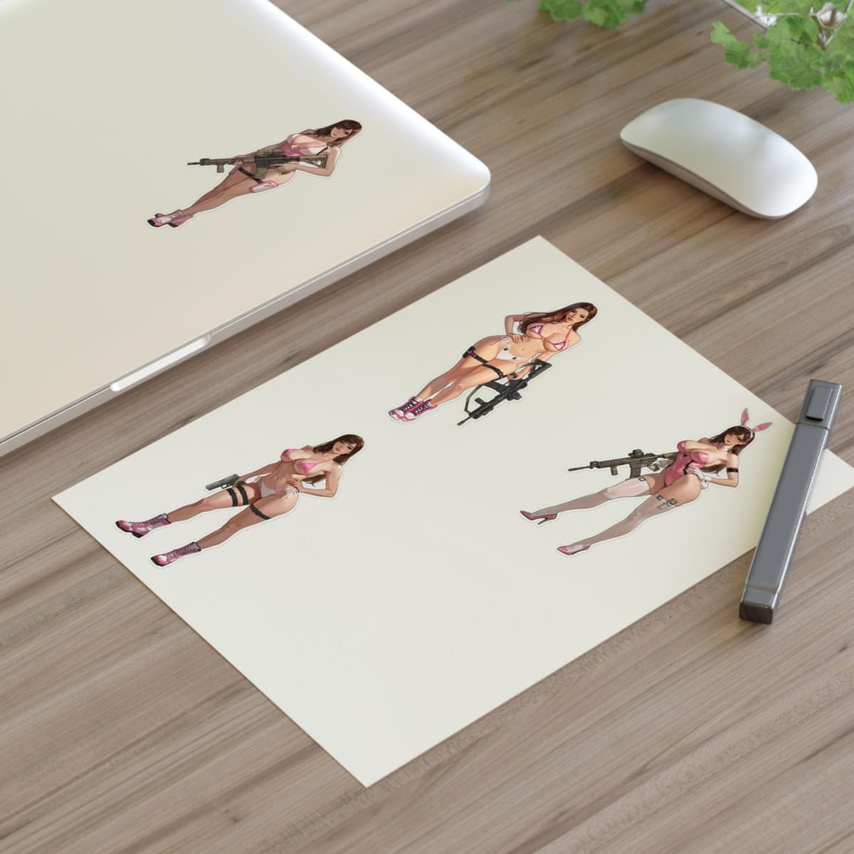 Bunny Pilot Holographic Sticker Sheet | Mech Gamer Girl Vinyl Decal Pack