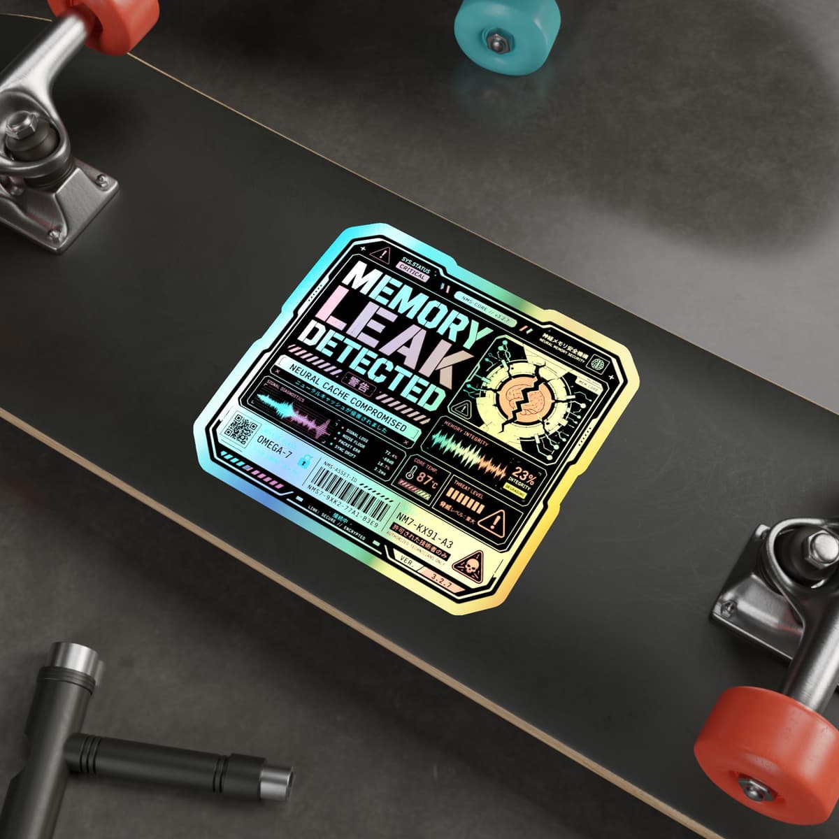 Memory Leak Detected Holographic Sticker | Programmer Warning Decal