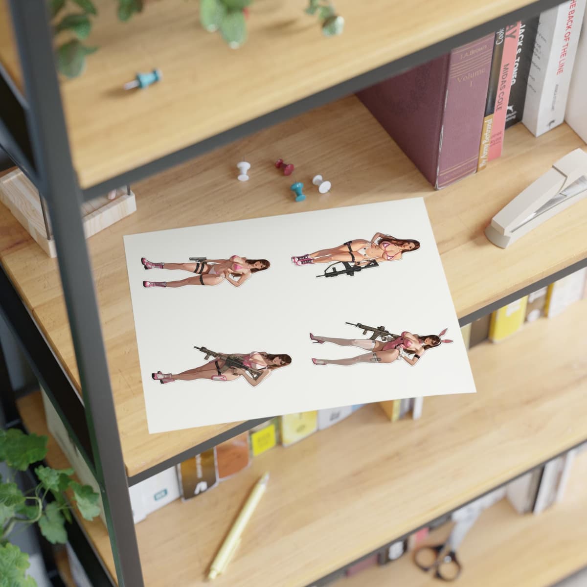 Bunny Pilot Holographic Sticker Sheet | Mech Gamer Girl Vinyl Decal Pack