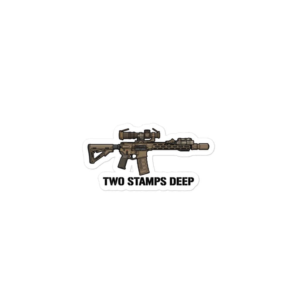 Two Stamps Deep AR15 Gun Sticker