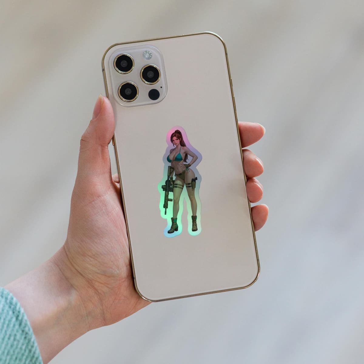 Lara Bikini Ar15 Holographic stickers