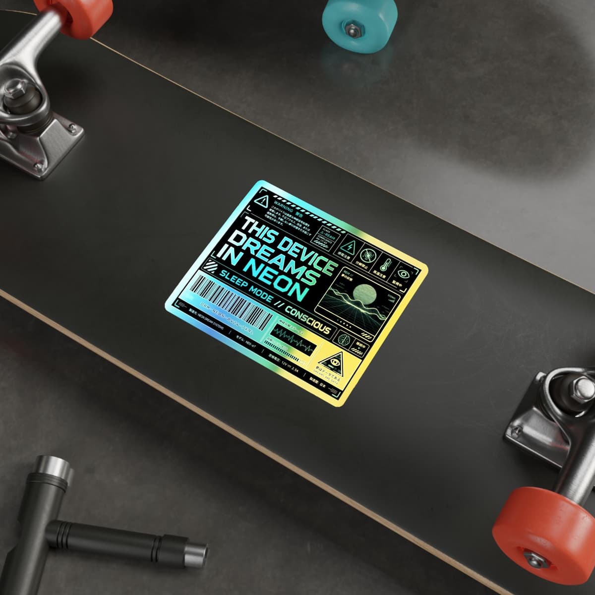 Neon Dreams Synthwave Holographic Sticker