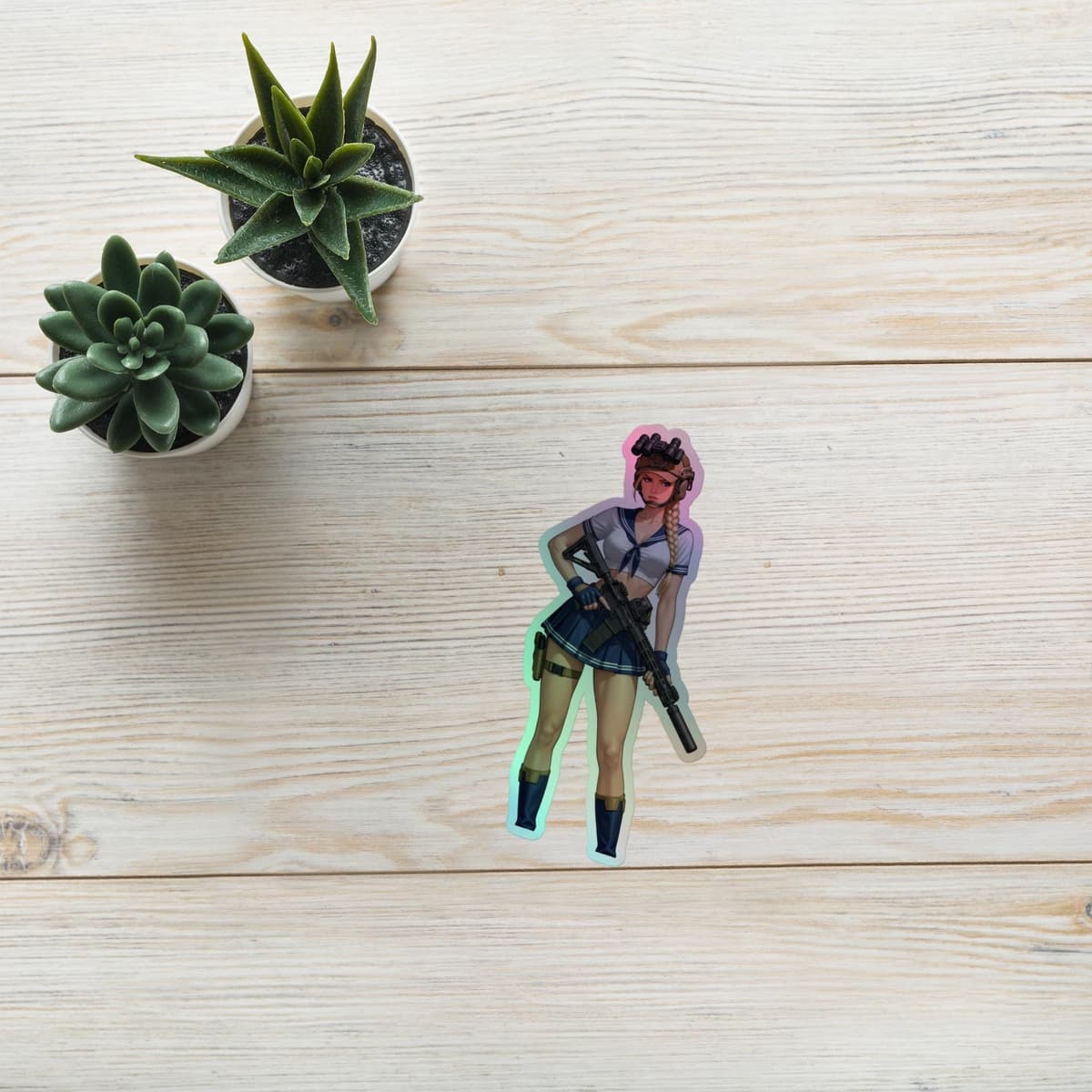 Valkrie Schoolgirl Holographic stickers