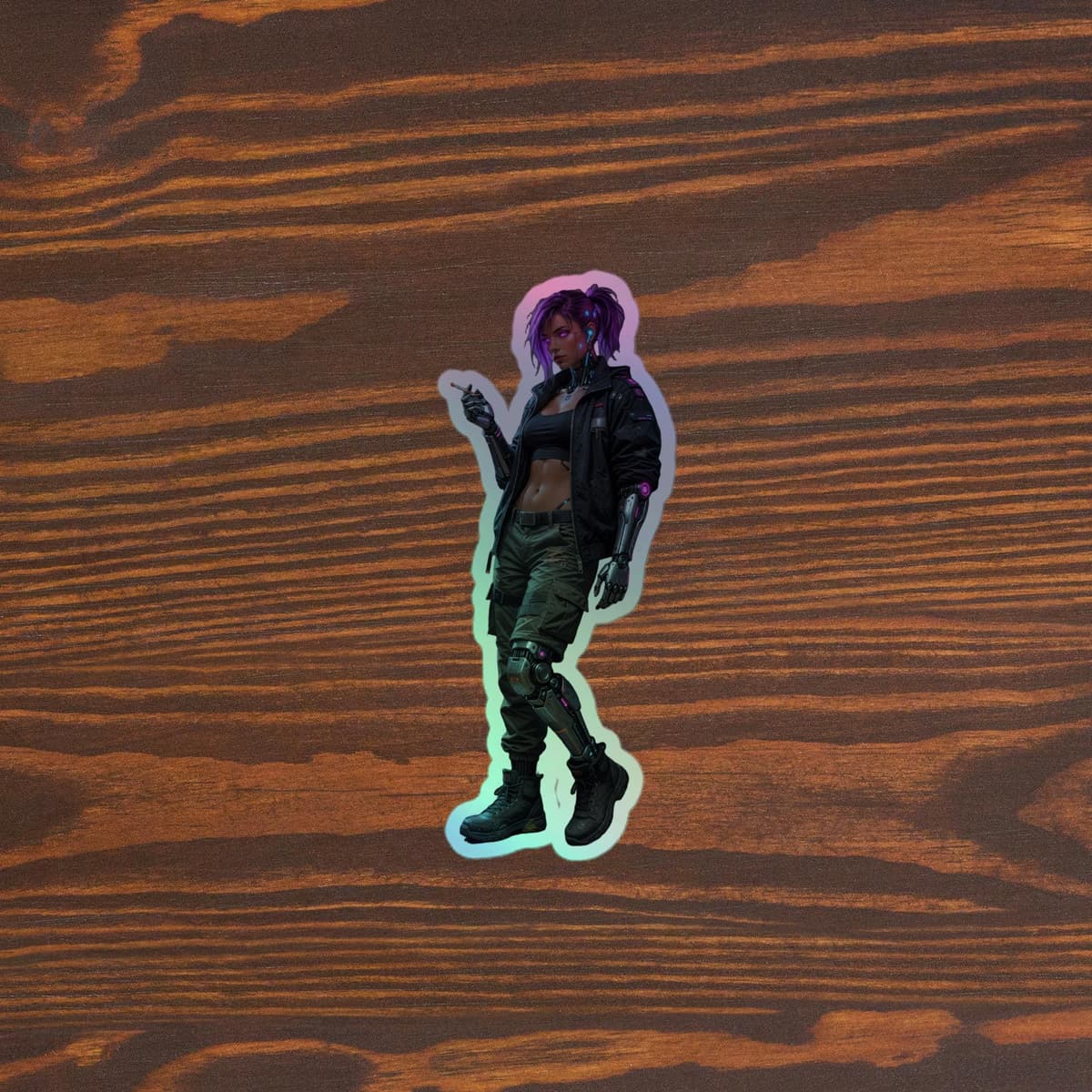 Neon Smoking Holographic stickers