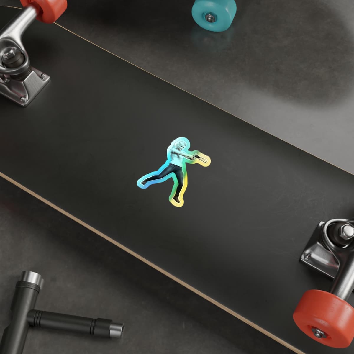 Survivor Girl Requiem Bracing Holographic Sticker | RE9 Big Gun Meme Holo Decal