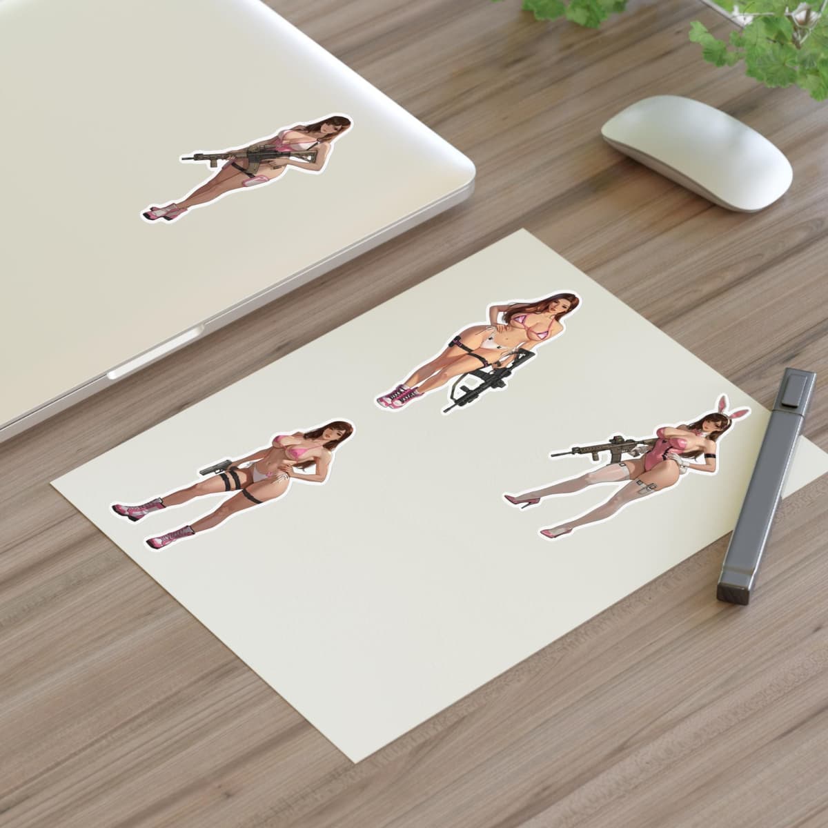Bunny Pilot Holographic Sticker Sheet | Mech Gamer Girl Vinyl Decal Pack