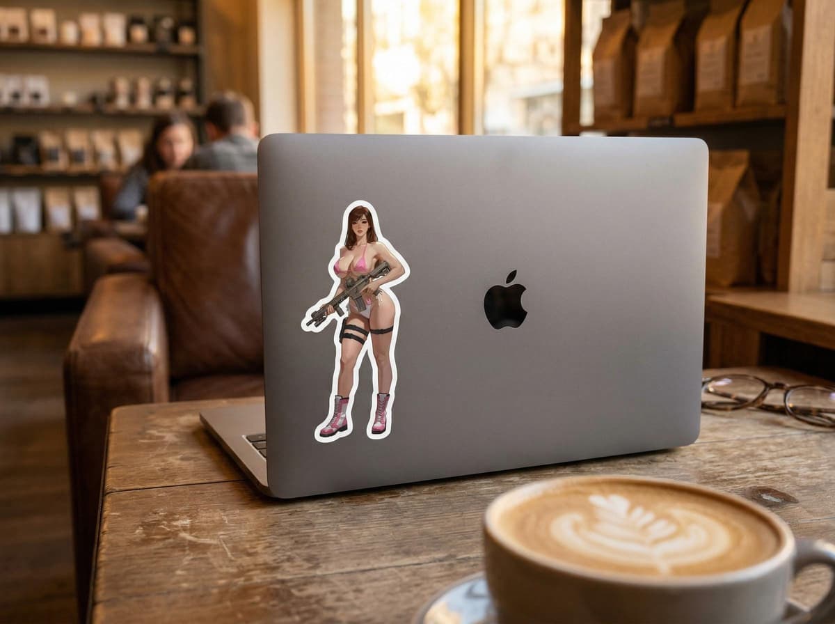 Bunny Pilot Waifu Sticker | Korean Mech Pilot Anime Vinyl Decal (Kiss Cut)