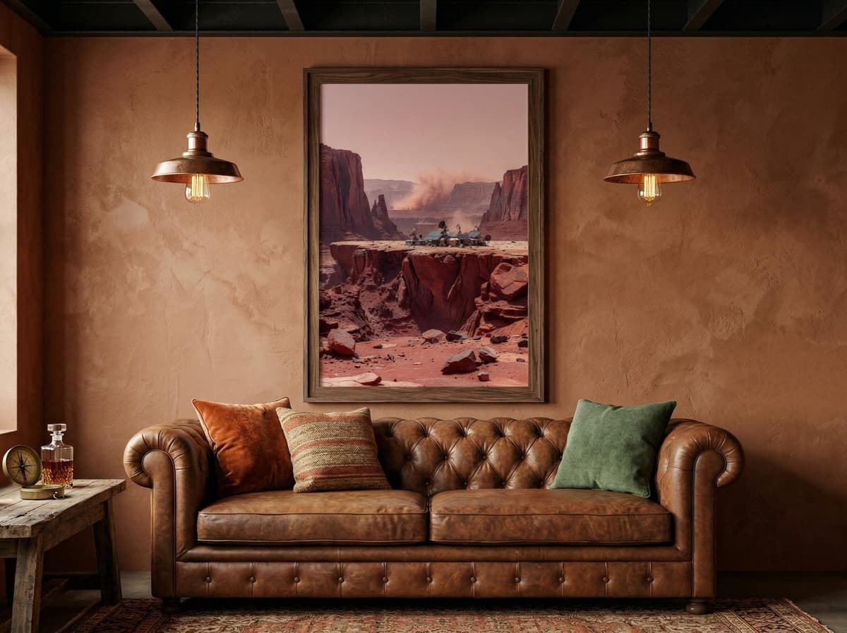 Mars Expedition Poster | Red Planet Explorer Sci-Fi Wall Art (Enhanced Matte Print)