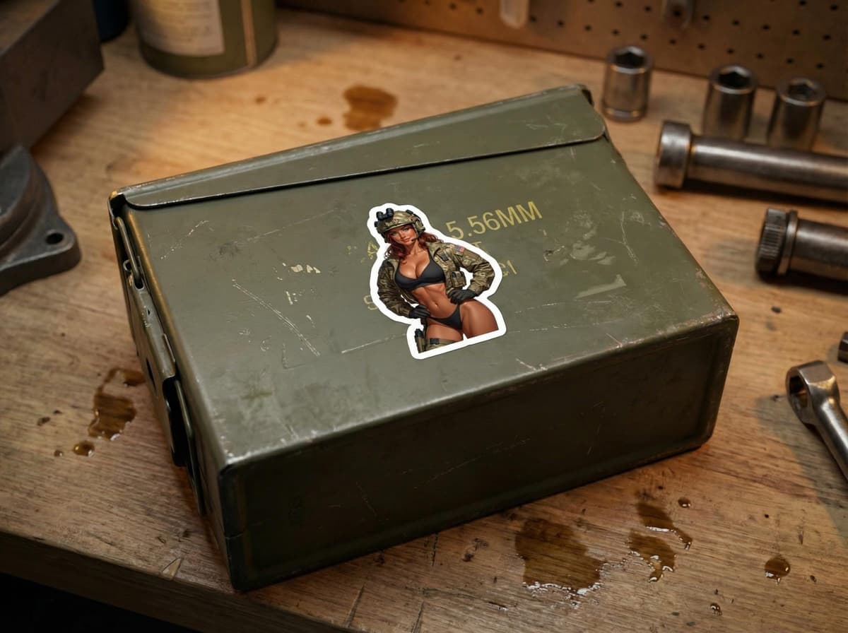 Tactical Girl Camo Bikini Sticker | Special Forces Operator Vinyl Decal (Kiss Cut)