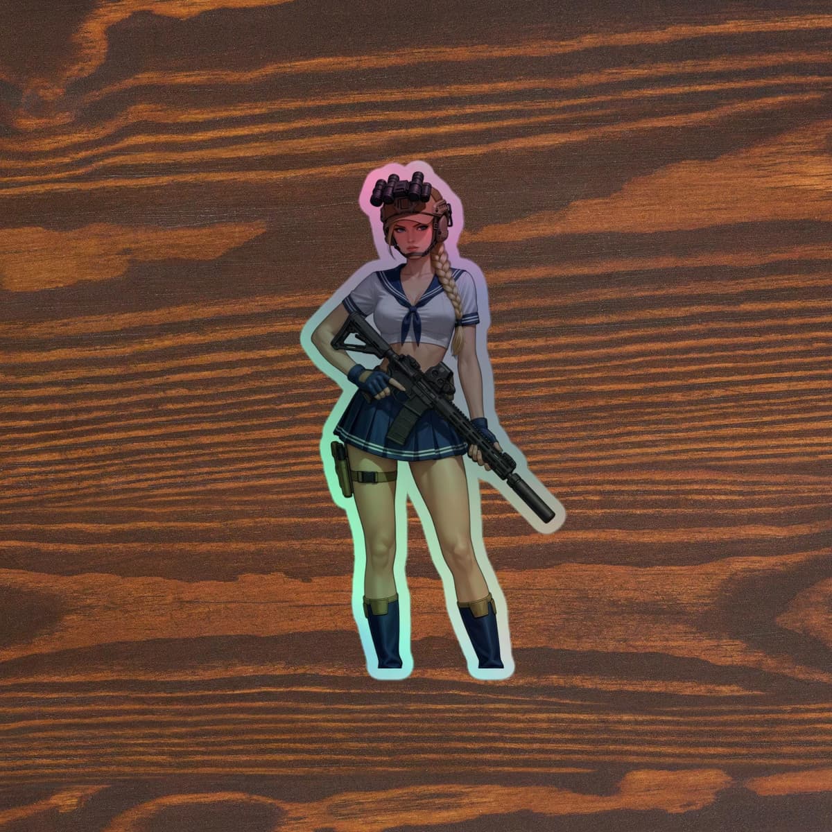 Valkrie Schoolgirl Holographic stickers