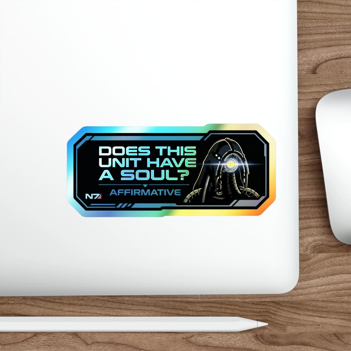 Does This Unit Have A Soul Holographic Sticker | Legion Geth Sci-Fi Vinyl Decal