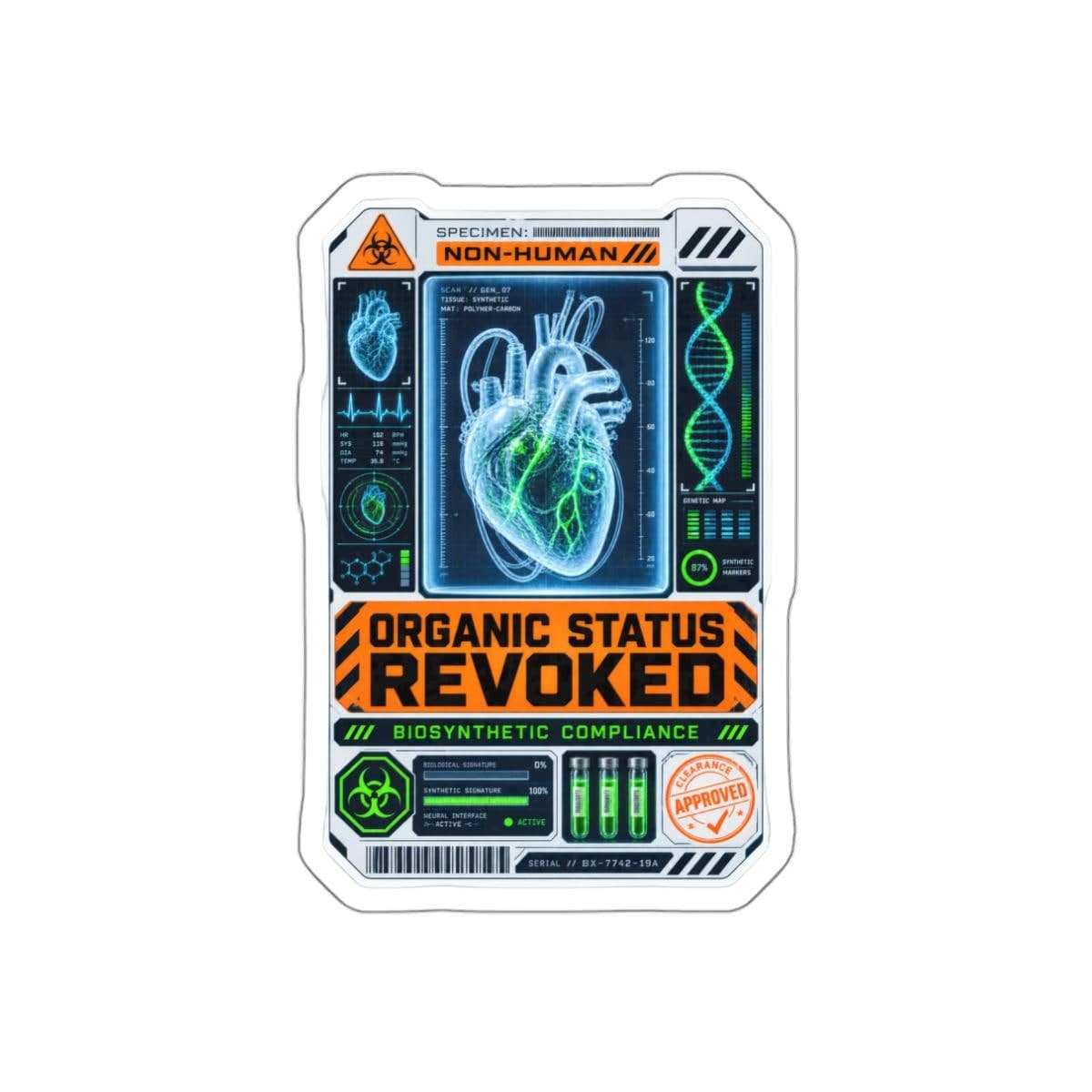 Organic Status Revoked Sticker | Corporate Biotech Vinyl Decal