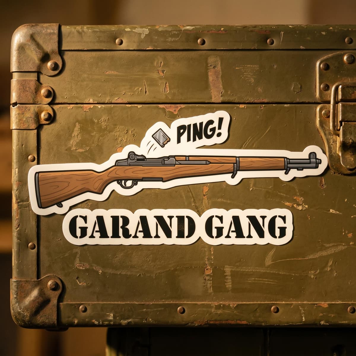 Garand Gang M1 Garand Sticker | WWII Rifle Ping Gun Meme Vinyl Decal