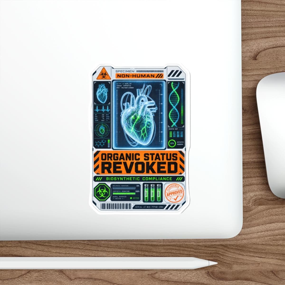 Organic Status Revoked Sticker | Corporate Biotech Vinyl Decal